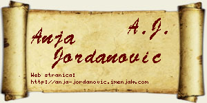 Anja Jordanović vizit kartica